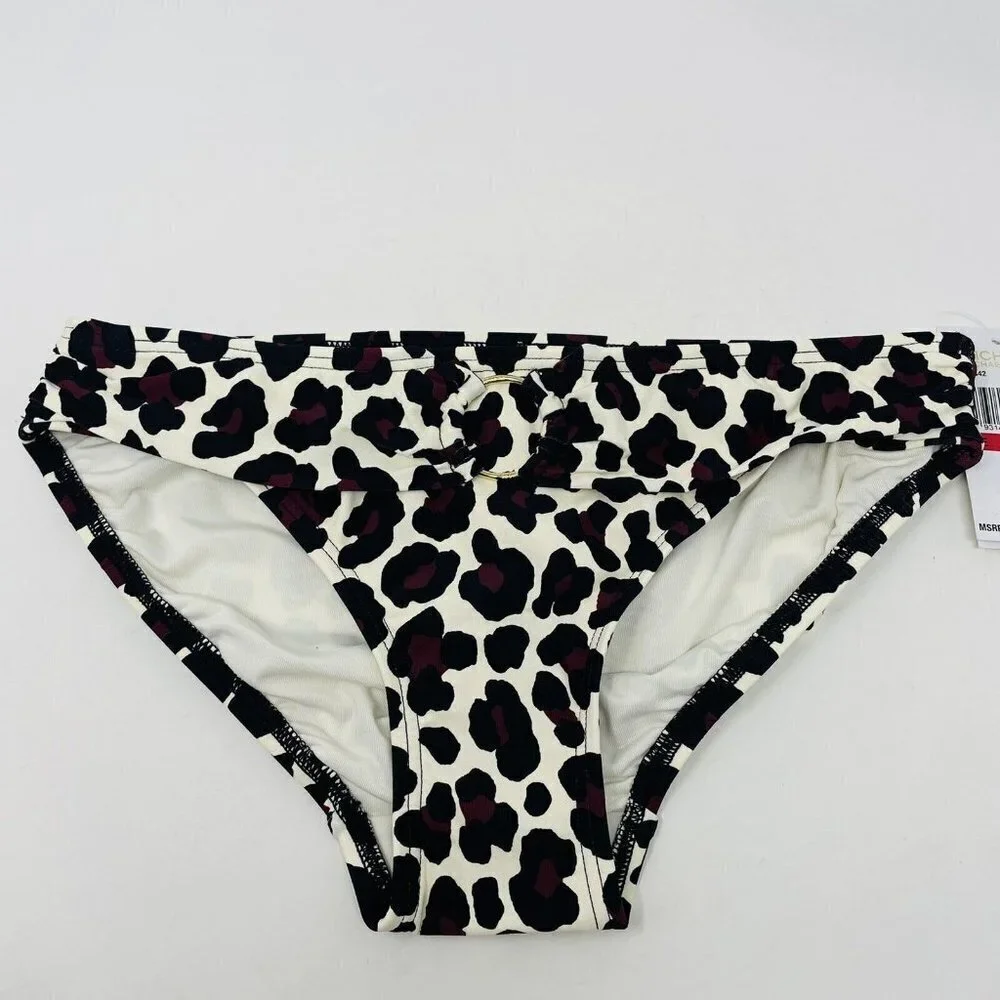 MICHAEL Michael Kors Womens XS Animal Print Logo Ring-Detail Swim‎ Bottoms 1426